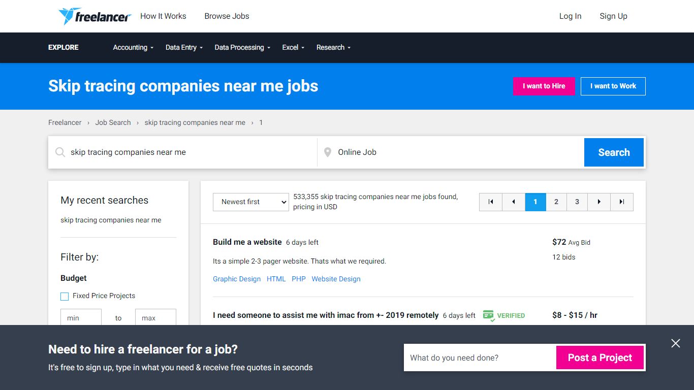 Skip tracing companies near me Jobs, Employment | Freelancer